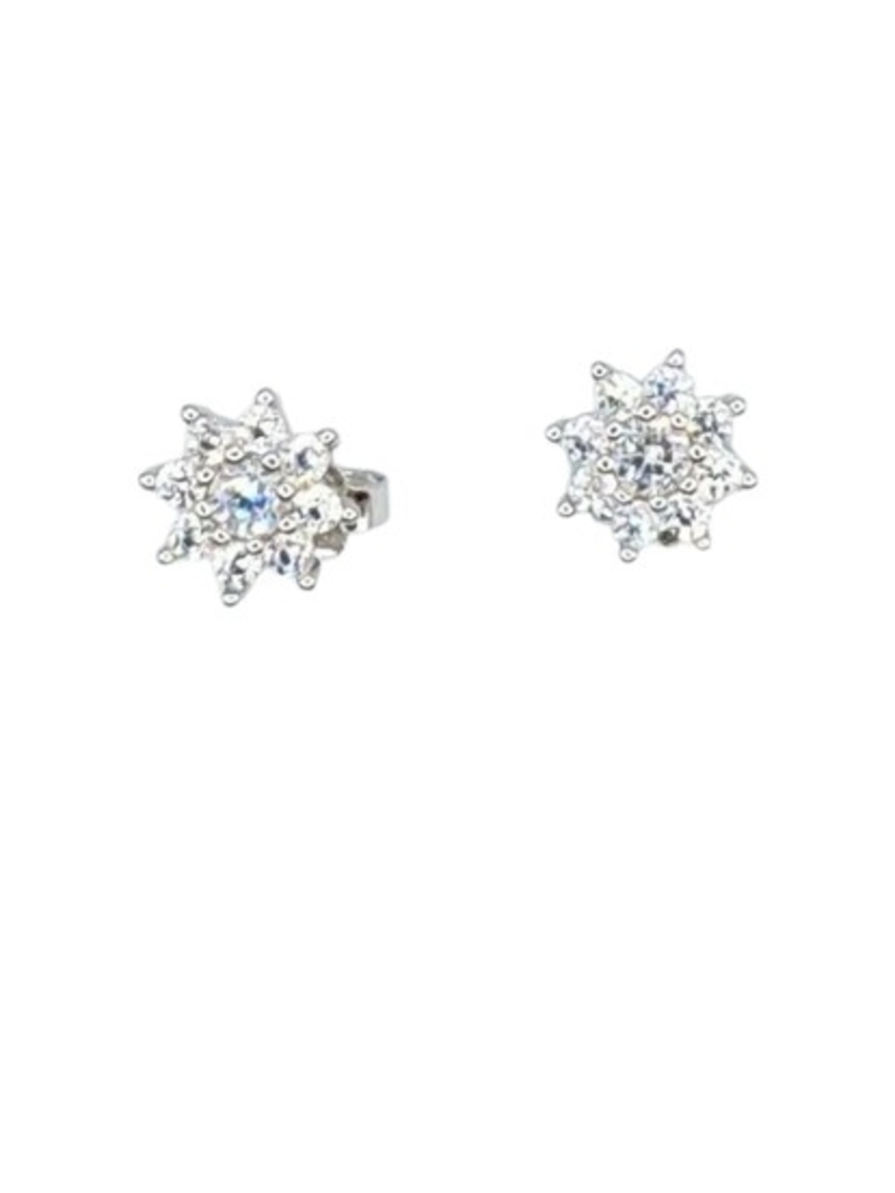 NWOT Sterling Silver Clear Crystal Starburst Stud Earrings